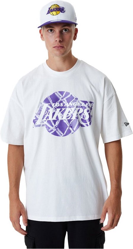 New Era 60357108 Nba Infill Logo Los Angeles Lakers T-shirt Met Korte Mouwen Wit M Man