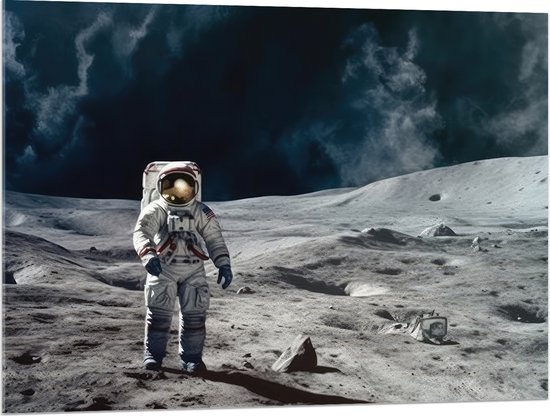 Acrylglas - Astronaut - Planeet - Mens - Ruimte - Pak - 100x75 cm Foto op Acrylglas (Wanddecoratie op Acrylaat)