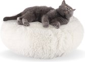AdomniaGoods - Luxe kattenmand - Hondenmand - Antislip kattenkussen - Wasbaar hondenkussen - Wit 60 cm