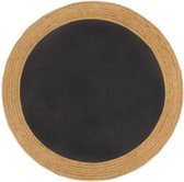 The Living Store Gevlochten Tapijt - Katoen en Jute - 90 cm Diameter - Tweekleurig Design