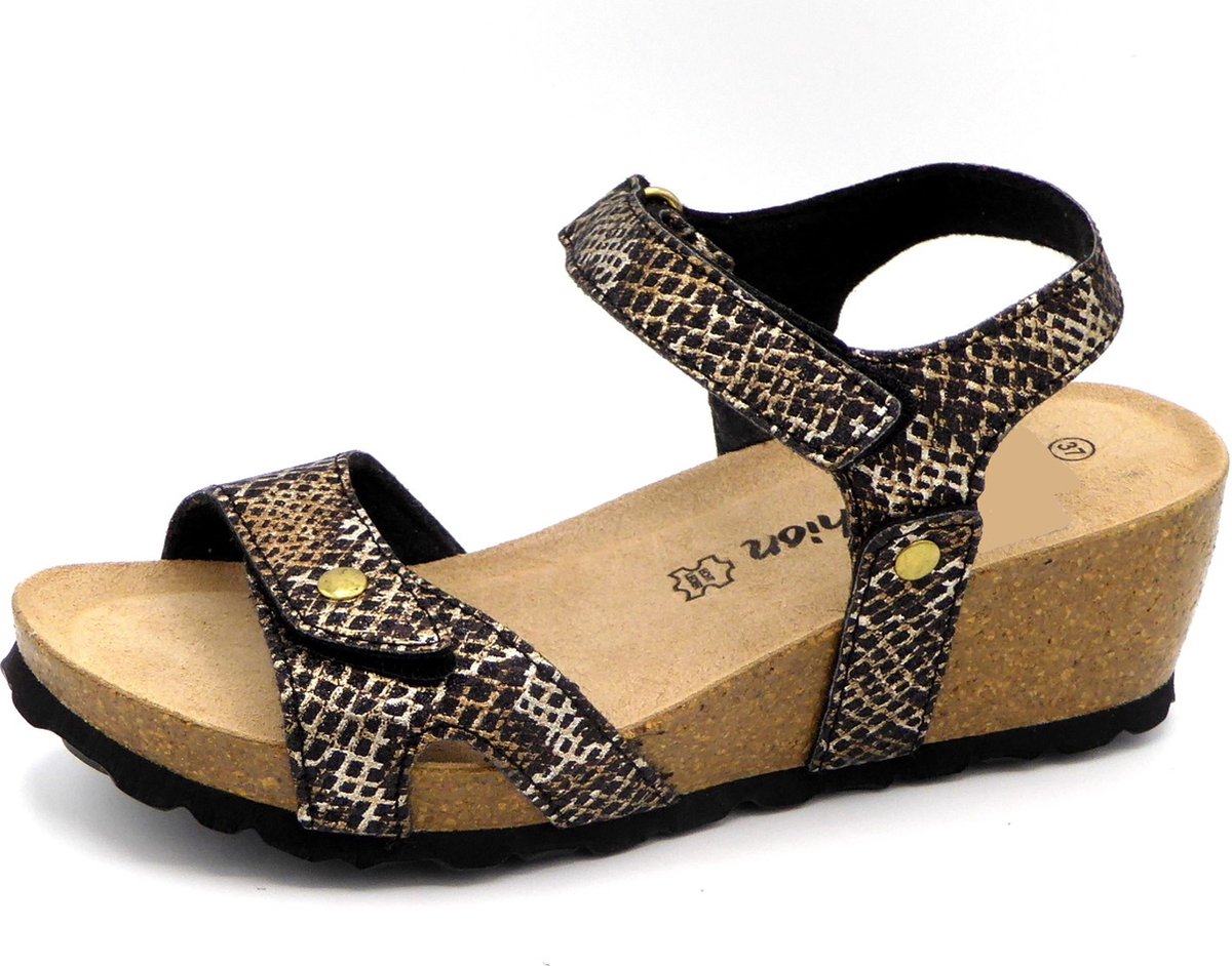 Lily Fashion Dames Sandaal - 1625.LU Bruin/Combi Python - Maat 40