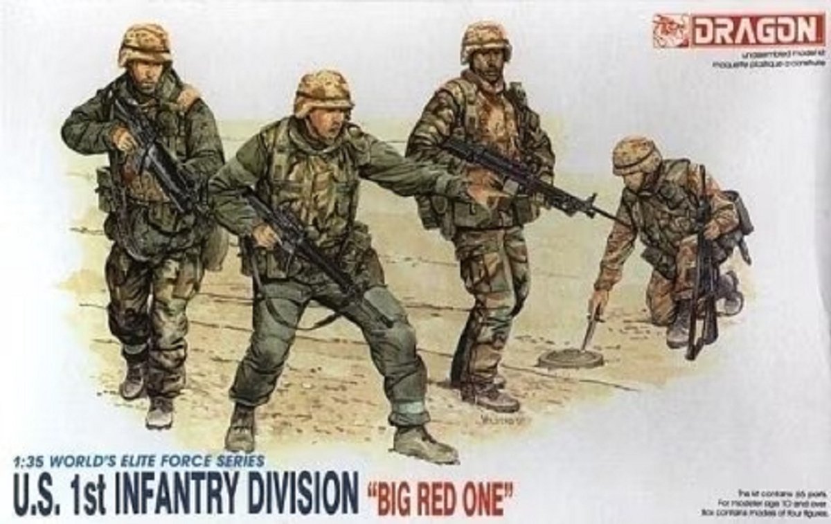 Dragon Modelbouwpakket Militaire voertuigen - 3015 U.S. 1st Infantry Division - Big Red One - Worlds Elite Force Series Plastic - 1:35 - Modelbouw