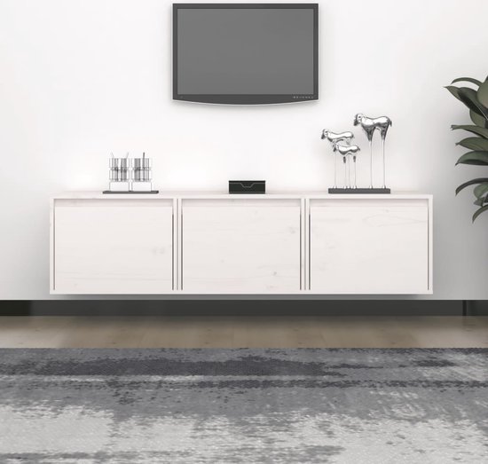 The Living Store TV-meubel - klassiek design - hangkast - 45 x 30 x 35 cm - massief grenenhout