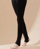 GIANVAGLIA® Deluxe Dames Fleece Winter Thermo Legging Panty 200G 5~15°C` S/M Zwart