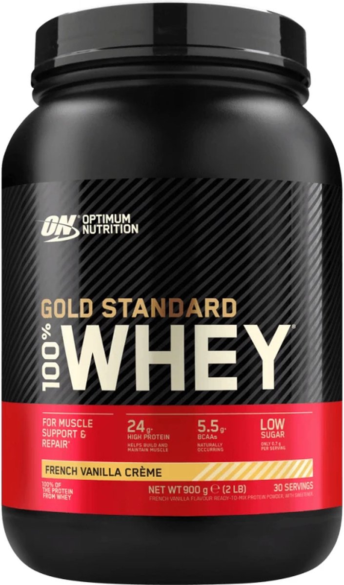 Goedkoopste Optimum Nutrition Gold Standard 100 Whey Protein - French Vanilla - Proteine Poeder - Eiwitshake - 900 gram (28 servings