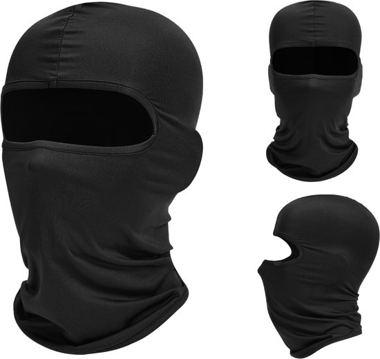 Foto: Pd facemask universeel zwart bivakmuts balaclava heren dames skimasker helmmuts wintersport motor onderkleding