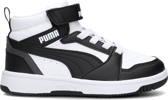 Puma Rebound V6 Mid jongens sneakers grijs/wit - Maat 29 - Uitneembare zool