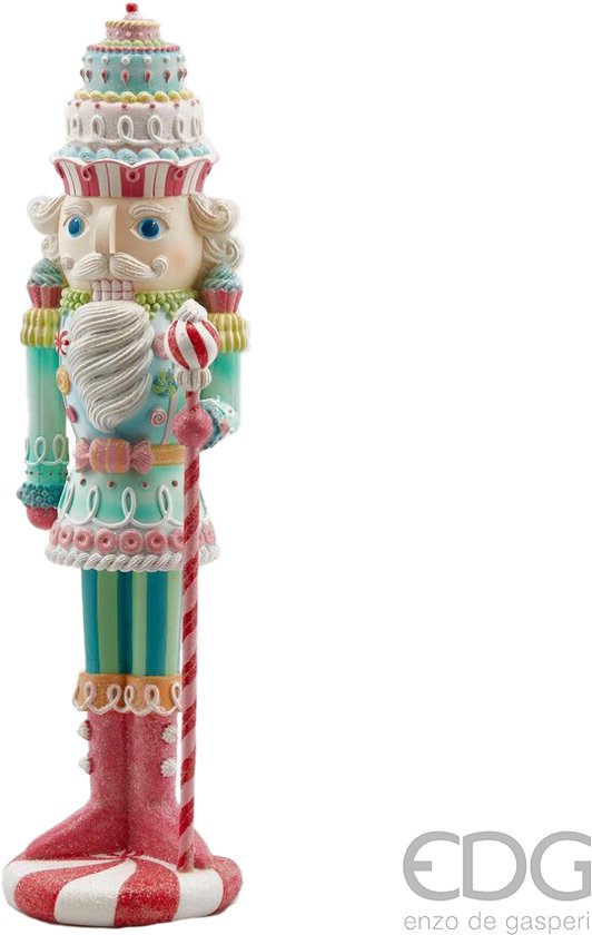 Kerstbeeldje kunststof notenkraker poppetje/soldaat goud 28 cm