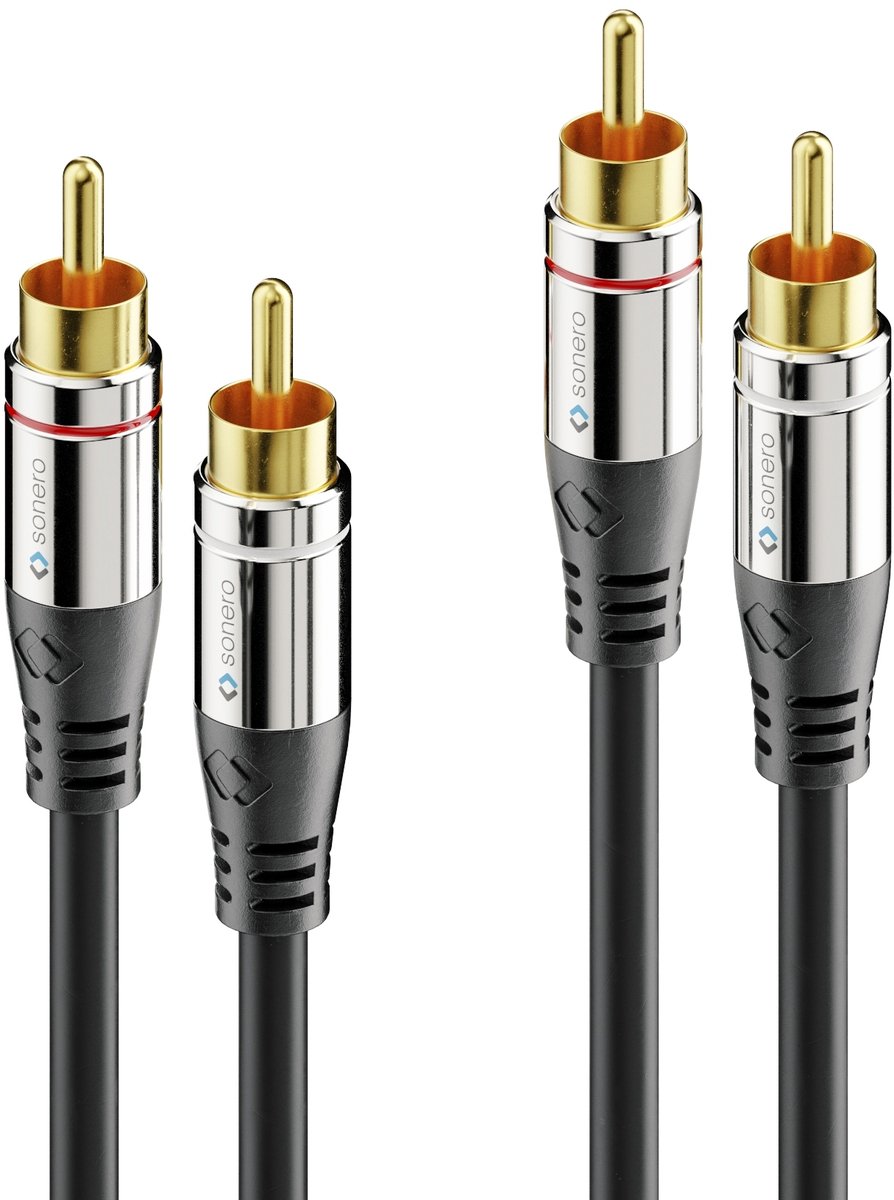 sonero S-AC700-015 audio kabel 1,5 m 2 x RCA Zwart