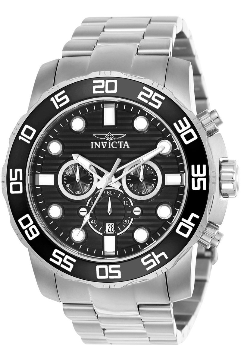 Invicta Pro Diver - SCUBA 22226 Heren Horloge - Waterdicht - Analoog - Quartz Uurwerk - Roestvrij Staal met zwarte Wijzerplaat - 50mm