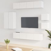 The Living Store Televisiemeubelset - TV-meubel - Wandgemonteerd - Wit - 80 x 30 x 30 cm - 30.5 x 30 x 90 cm - 30.5 x 30 x 30 cm