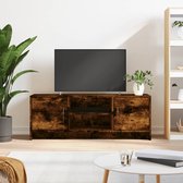 The Living Store TV-meubel - Praktische Deuren - Gerookt Eiken - 102 x 30 x 37.5 cm