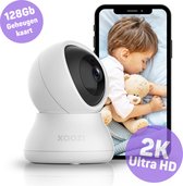 XOOZI Qt128 – Babyfoon met Camera en App – Baby Camera – Baby Monitor – Babyphone – Huisdier Camera – Babyfoons – WiFi 2,4 Ghz – Ultra HD – incl. 128GB Geheugenkaart