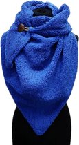 Driehoekige Sjaal - Teddy - Dikke Kwaliteit - Kobaltblauw - 160 x 80 cm (2322#)