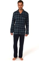 Normann heren doorknoop pyjama Trend 71284 - Blauw - XL/54