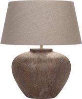 Keramiek tafellamp Maxi Tom | 1 lichts | bruin | keramiek / stof | Ø 50 cm | 58 cm hoog | landelijk / klassiek / sfeervol design