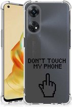 Smartphonehoesje Geschikt voor OPPO Reno8 T 4G Telefoon Hoesje met doorzichtige rand Finger Don't Touch My Phone