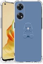 Siliconen Back Cover Geschikt voor OPPO Reno8 T 4G Telefoonhoesje met doorzichtige rand Baby Rhino