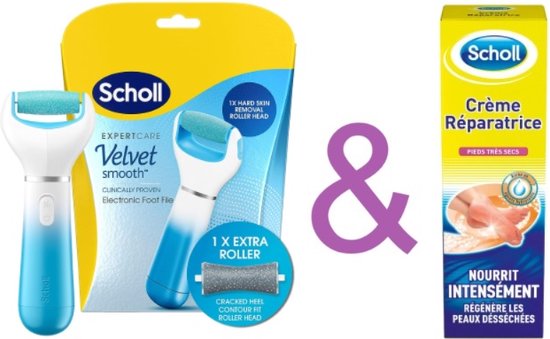 Scholl Velvet Smooth + 75 ml Scholl Reparatiecrème voor zeer droge voeten – Scholl – voetverzorging – Huidverzorging – Scholl velvet Smooth – Voetcreme – Creme – Cream.