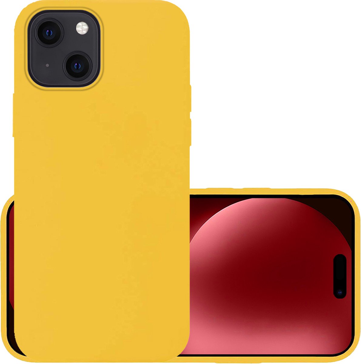 Hoesje - Geschikt voor Apple iPhone 15 - Sterk & Shockproof - Hoes Cover - Siliconen Case - Geel