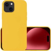 Hoes Geschikt voor iPhone 15 Hoesje Cover Siliconen Back Case Hoes - Geel