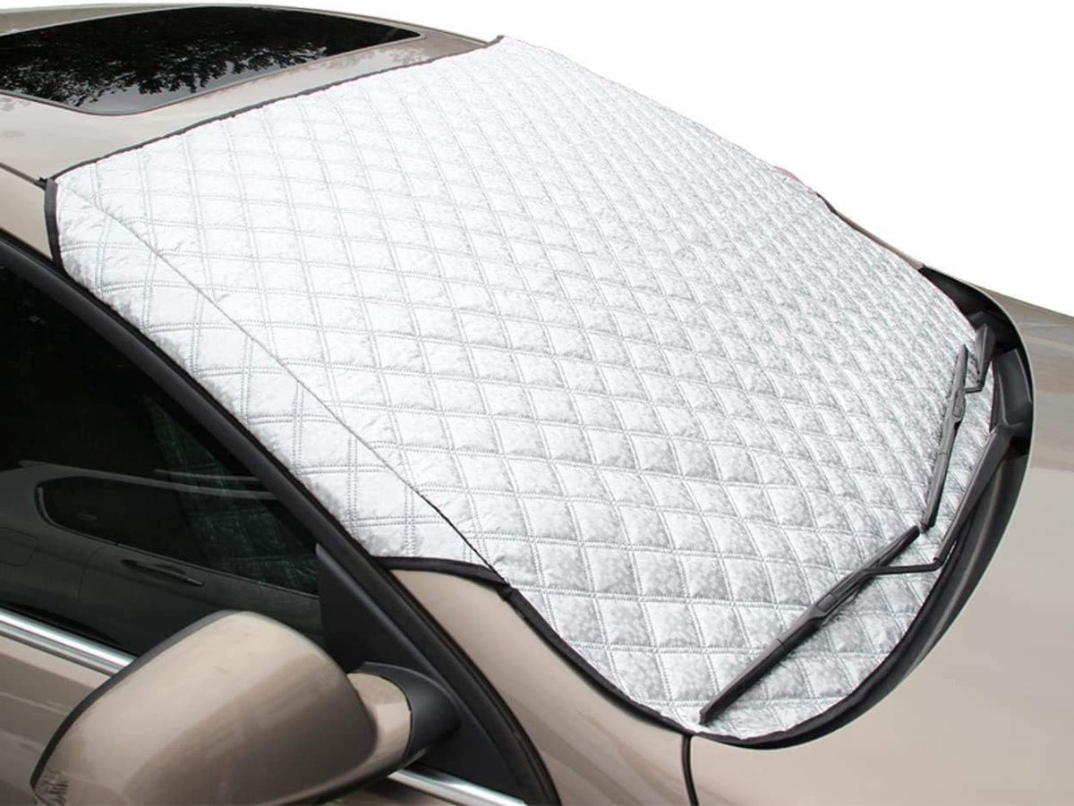 Housse Pare-Brise Voiture Anti-Gel – 223x145 Cm, 4 Couches Étanches – Protection Pluie, Neige, Rayures (Argent)