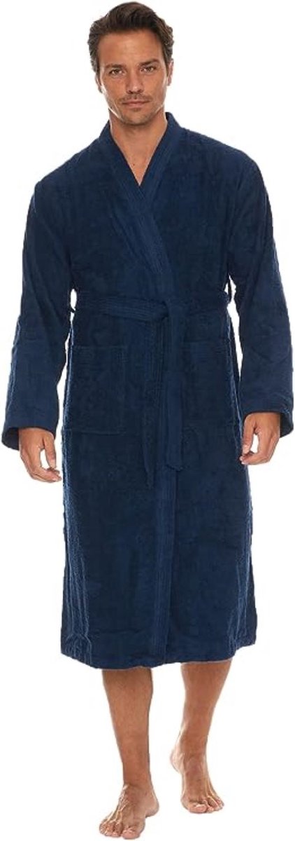 Heren kimono badjas, hoge kwaliteit saunajas, zacht en absorberend van 100% Turks biologisch katoen, Oeko-Tex 100 - Made in Green & GOTS-gecertificeerd