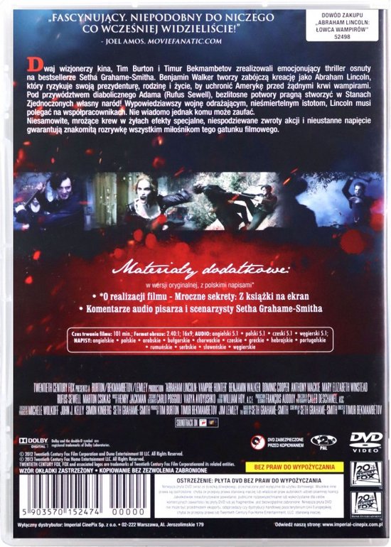 Abraham Lincoln Chasseur de vampires DVD DVD Kyle Kahn DVD