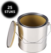 Pot de peinture vide avec couvercle - 25 pièces - 2,5 litres - enduit - pour tous types de peinture