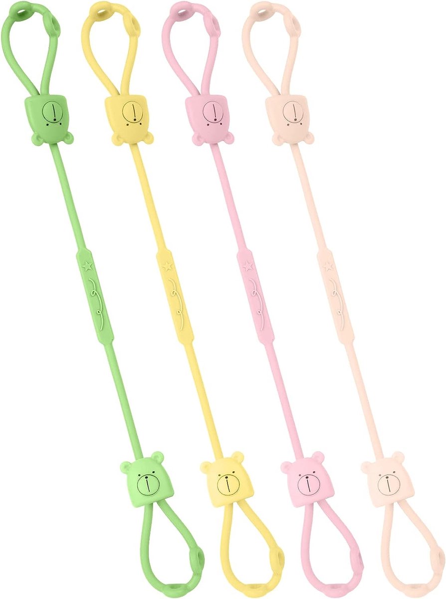 Attache Tétine Et Jouets Bébé - Lot De 4 Sangles Silicone - Pour Poussette, Siège Auto, Etc. Sangle Réglable Chaise Haute Siège Auto