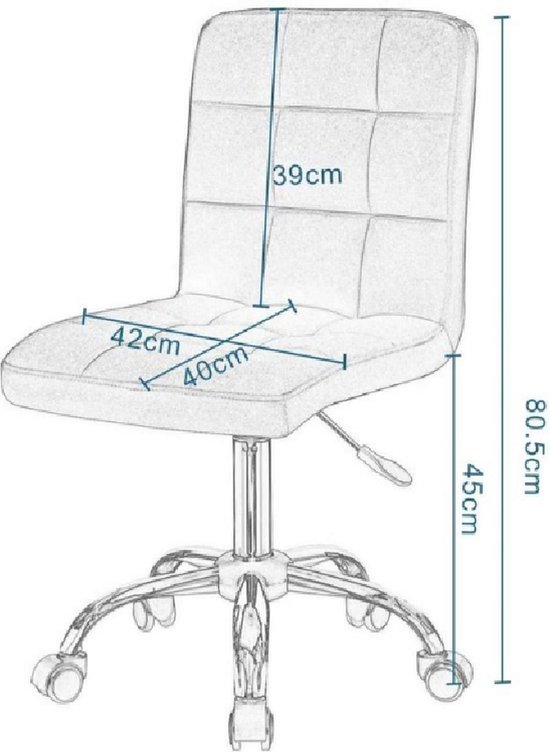 Waytex Lakar Scandinavian Office Chair with Wheels, Height Adjustable, White