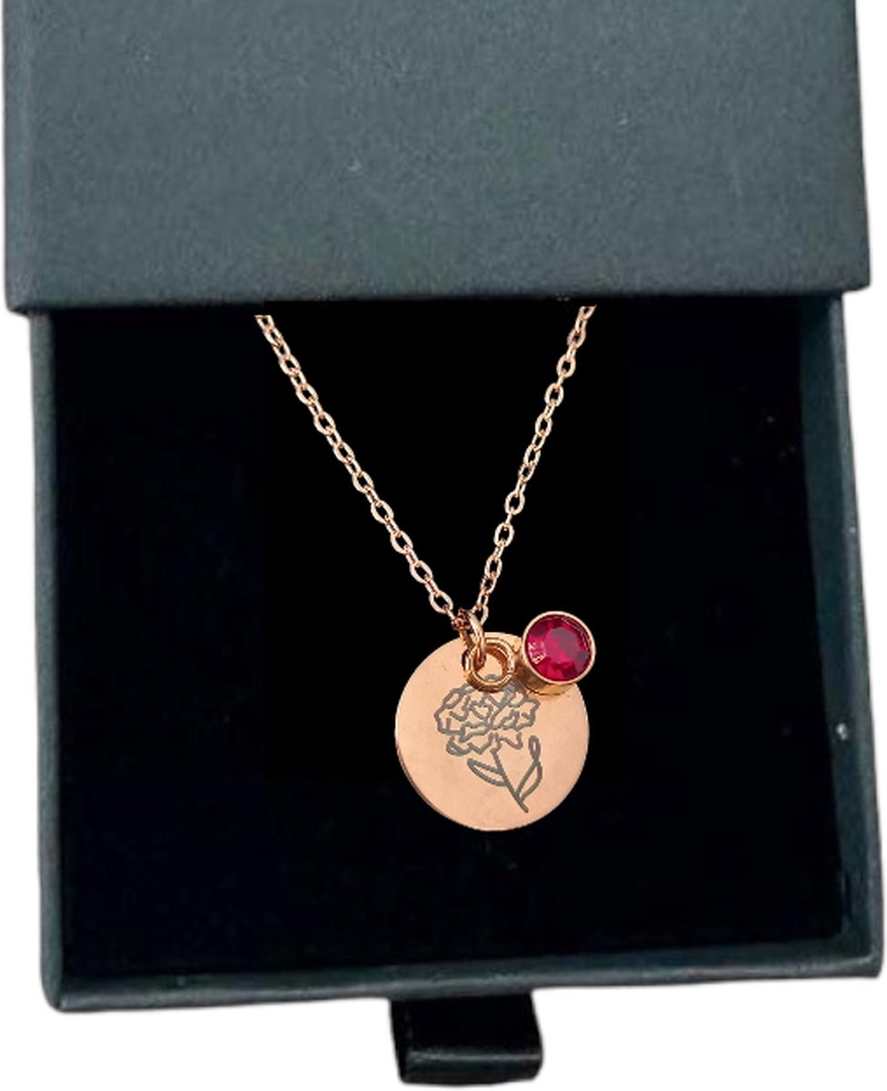 Goedkoopste Rosey’s® - Geboortesteenketting januari - Geboortesteenketting - geboortesteen januari - rose gold - Geboortesteen - Kraamcadeau - Babyshower - Moederdag - geboortesteenketting - Kerstcadeau vrouw - Sint cadeau vrouw - Geboortesteen ketting januari