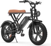 V9 Fatbike E-bike 1000Watt 50 km/u 20” banden – 7 versnellingen met bruine zadel