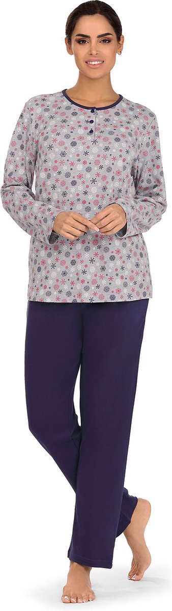 Comtessa Interlock Pyjama ‘Snow Time’ - Lange Mouw - Grijs Blauw