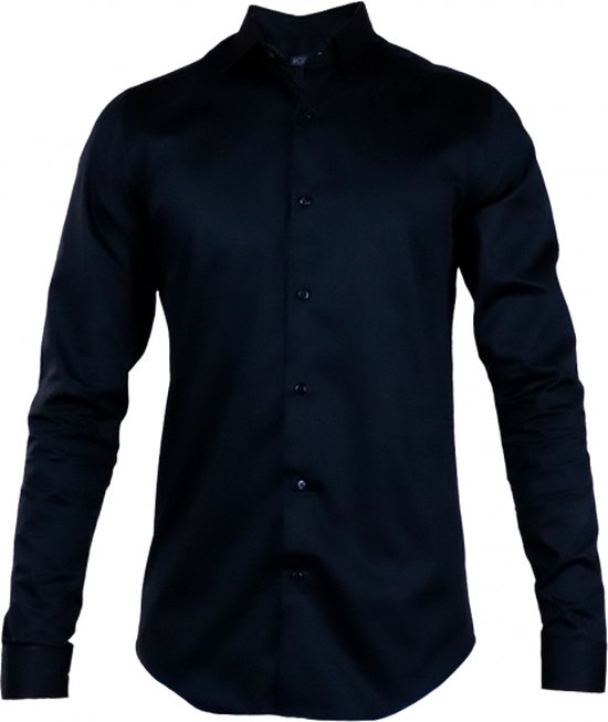 Rox - Heren overhemd Danny - Zwart - Slanke pasvorm - Maat XL