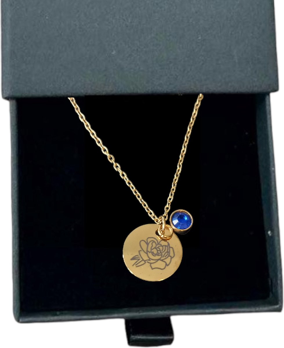 Goedkoopste Rosey’s® - Geboortesteenketting september - Geboortesteen - Geboortesteen ketting - Geboortesteen doosje - Birth stone - Geboortesteen - Geschenk vrouw - Cadeau vrouw - Babyshower - Kraamcadeau - Moederdag - Geboortesteen ketting september