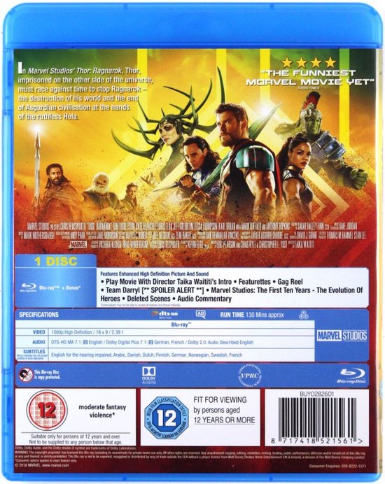 Thor: Ragnarok [Blu-Ray] (Blu-ray), Chris Hemsworth DVD bol