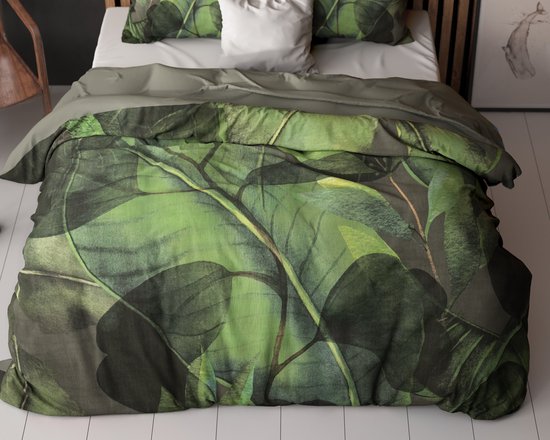Sleeptime Wild Plants - Dekbedovertrekset - Lits-Jumeaux - 240x200/220 + 2 kussenslopen 60x70 - Groen