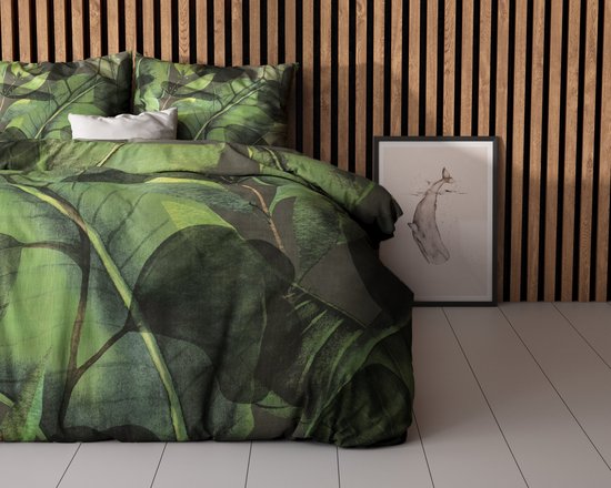 Sleeptime Wild Plants - Dekbedovertrekset - Lits-Jumeaux - 240x200/220 + 2 kussenslopen 60x70 - Groen