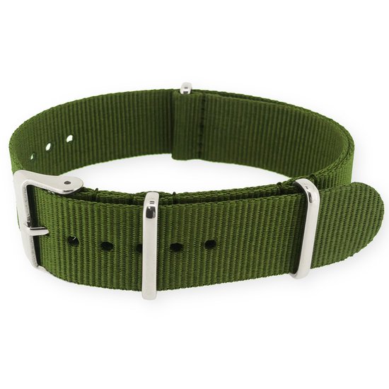 Premium Olive Green Nato strap 20mm - Horlogeband Olijf Groen
