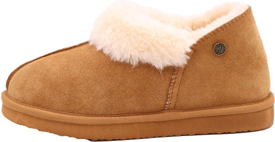 Alpacas Footwear - Dames - Gesloten pantoffel - schapenwol voering - Chestnut