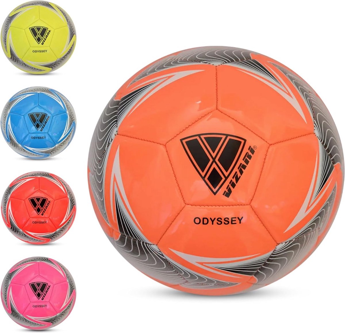 VIZARI ODYSSEY Voetbal | Oranje | Maat 5 | Unieke Grafische Ontwerpen | Voetballen voor Kinderen & Volwassenen | Verkrijgbaar in 4 Kleuren