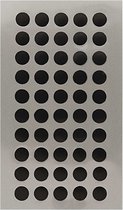 Hobby stickers - 200x stuks - D8 mm - zwarte ronde stickers - Kantoor stickers - Scrapbook - knutselmateriaal