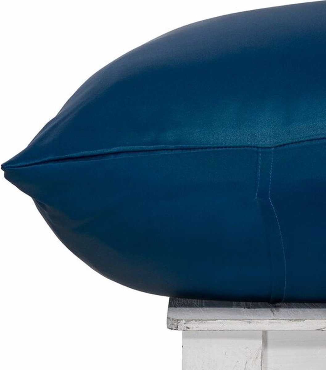 2x Zijden Kussensloop 45x65cm Blauw Hotelsluiting 19 Momme - Kussensloop set - Luxe Silk Kussensloop 100% moerbei zijde - Zijde kussensloop - Silk Heaven - 45x65cm (voor ergonomische kussens 40x60cm) / Hotelsluiting