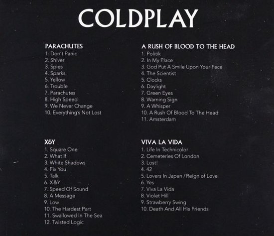 Coldplay Catalogue Set - 4CD met Parachutes, A Rush of Blood to