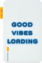 Xtorm Powerbank 10 000mAh Wit - Design - Good Vibes - Port USB-C - Léger / Format voyage - Convient pour iPhone et Samsung