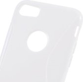 Shop4 - Geschikt voor iPhone SE (2022) / SE (2020) / 8 / 7 Hoesje - Zachte Back Case S Shape Wit