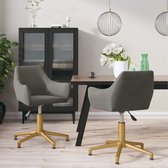 The Living Store Draaibare Eetkamerstoelen - Donkergrijs Fluweel - 52 x 63 cm - Inclusief 2 Stoelen - Gasveermechanisme