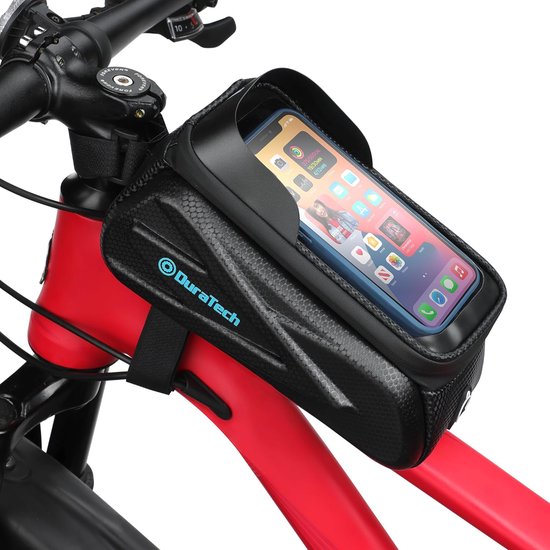 Foto: Fietsframetas waterdichte fietstas stuurtas bovenbuistas mobiele telefoonhouder mobiele telefoonhoes voor smartphones tot 7 2 inch met regenhoes tpu touchscreen