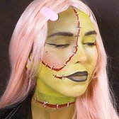 Mehron - Halloween Schmink Kit - Glam Frankenstein - Compleet Pakket - Groen/Roze - Inclusief Youtube Tutorial
